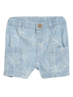 Boys Light Blue Short Woven Trouser